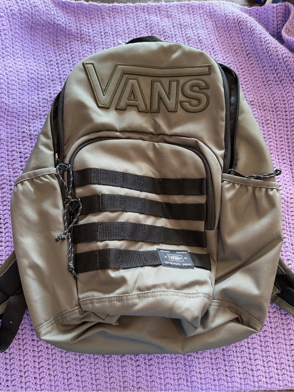 New Vans Backpack Olive Green Khaki School Book Bag Travel Laptop Backpack